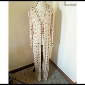 Vintage beaded boho duster jacket